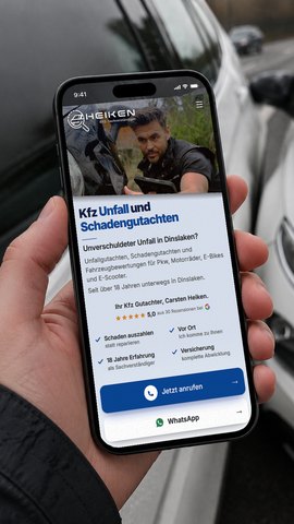 Schaden online melden beim Kfz-Gutachter Heiken in Oberhausen